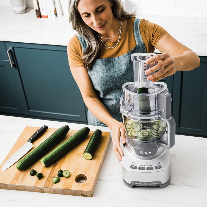 Ninja 12 Cup Professional XL Food Processor with Chopping Slicing Shredding Puree Dough Functions 2 Blades 2 Discs Feed Chute Pusher Reviews Wayfair